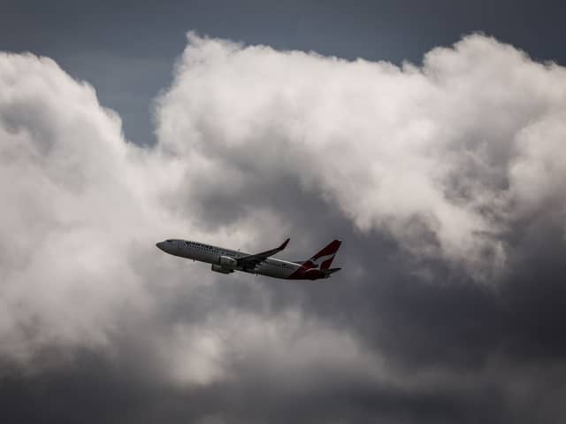 A Qantas Airways Boeing 737-838 airplane. (Photo by DAVID GRAY/AFP via Getty Images)