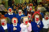 This looks like great fun on Red Nose Day at Westoe Infants School in 2003.