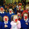 This looks like great fun on Red Nose Day at Westoe Infants School in 2003.