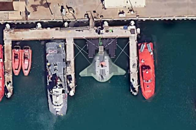 A UFO-like vehicle has been spotted on Google maps. Photo:  Google/Airbus/Maxar / SWNS
