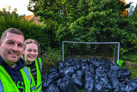 Neil Wheatley, and his daughter Emily, have completed a 24-hour litter pick to raise money for Cancer Research UK.