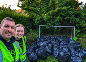 Neil Wheatley, and his daughter Emily, have completed a 24-hour litter pick to raise money for Cancer Research UK.