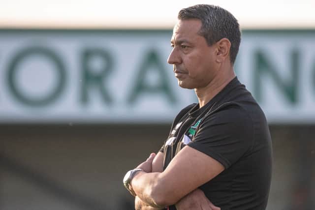 Blyth Spartans manager Nolberto Solano (photo Paul Scott)