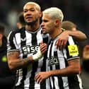 Joelinton (left) and Newcastle United teammate Bruno Guimaraes