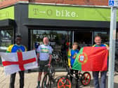 Paul Nixon and colleagues at South Shields bike shop.