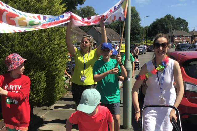 The community at St James Catholic Primary School, in Hebburn, have held a "homecoming" carnival parade.