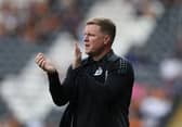 Eddie Howe manager of Newcastle United gestures during the Pre-Season Friendly between Hull City and NewcastleUnited at MKM Stadium on July 27, 2024 in Hull, England. (Photo by Nigel Roddis/Getty Images)
