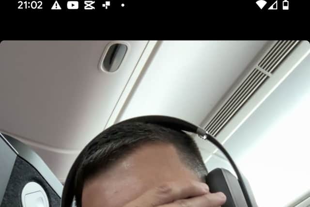 Bruno Guimaraes on his flight heading to Japan.