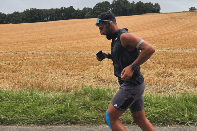Joe had to deal with injuries, 30C+ heat and a lot of elevation throughout the run to Paris.