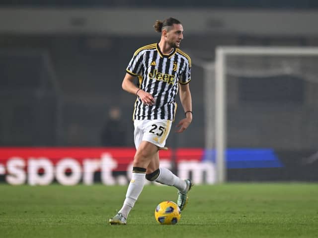 Juventus midfielder Adrien Rabiot. Rabiot has been linked with moves to Newcastle United, Man Utd and Aston Villa among others this summer