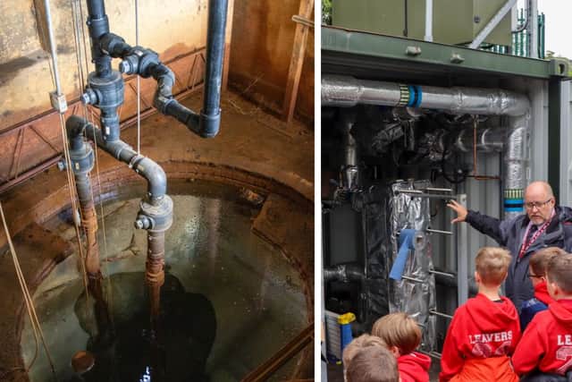 Pupils got the chance to see the new system that will heat their school up close (Photo: Kensa/Supplied)
