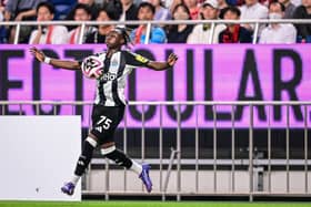 Newcastle United teenage winger Trevan Sanusi. (Photo by YUICHI YAMAZAKI/AFP via Getty Images)