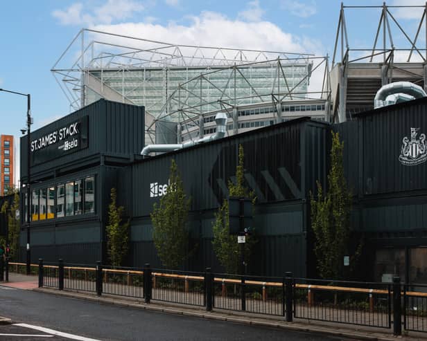 The New Stack site outside St James Park