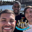 Bruno Guimaraes, Sandro Tonali, Alexander Isak and Joelinton at Disney Sea in Tokyo. 