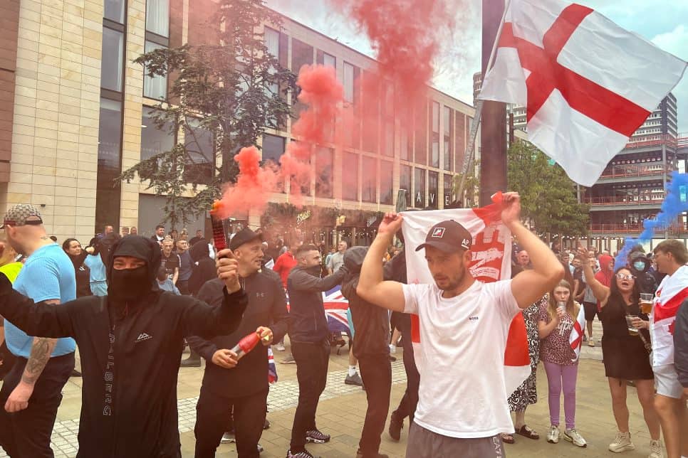 Protesters gathered in Sunderland last week, which follows on from rioting in Hartlepool earlier this week after the Southport stabbing tragedy.