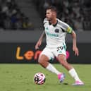 Bruno Guimaraes of Newcastle United in action during the J.LEAGUE International Series 2024 powered by docomo match between Yokohama Fâ¢Marinos and Newcastle United at Nissan Stadium on August 03, 2024 in Yokohama, Kanagawa, Japan. (Photo by Masashi Hara/Getty Images)