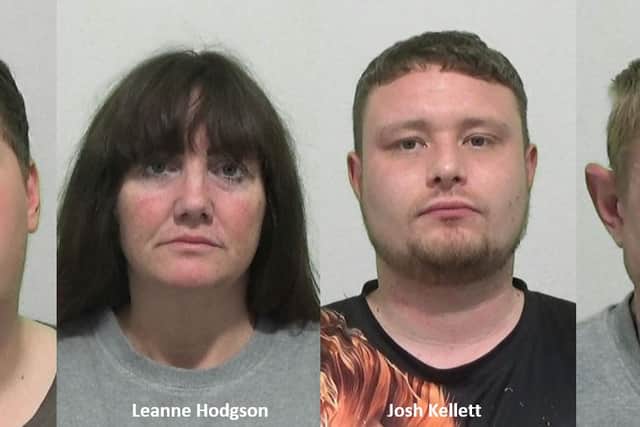 Four Sunderland rioters who await sentences.
