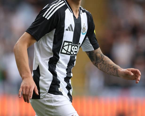 Jamie Miley of Newcastle United during the Pre-Season Friendly between Hull City and NewcastleUnited at MKM Stadium on July 27, 2024 in Hull, England. (Photo by Nigel Roddis/Getty Images)