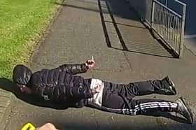 Nial McPartland who breached his restraining order on the day he was released from prison is arrested.
