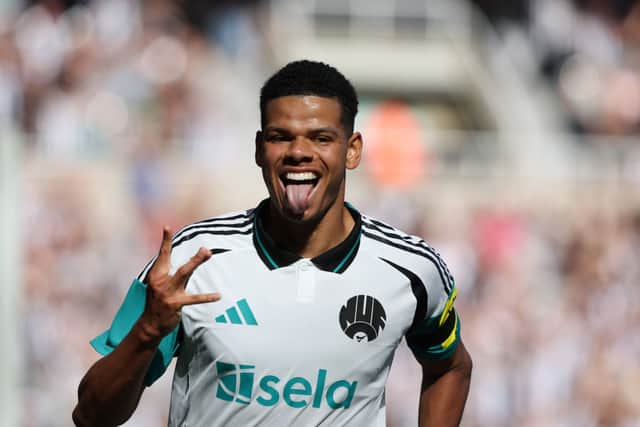 William Osula of Newcastle United during the Pre-Season Friendly between Newcastle United and Stade Brestois at St James' Park on August 10, 2024 in Newcastle upon Tyne, England. (Photo by Nigel Roddis/Getty Images)
