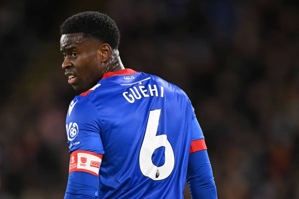 Marc Guehi of Crystal Palace looks o during the Emirates FA Cup Third Round match between Crystal Palace and Everton at Selhurst Park on January 04, 2024 in London, England. (Photo by Mike Hewitt/Getty Images)