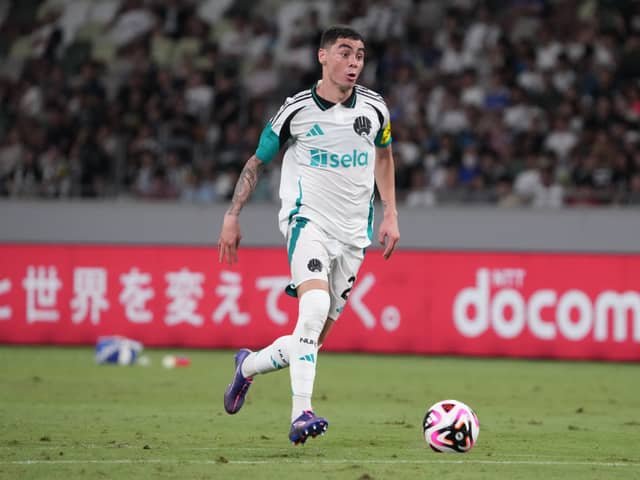 Miguel Almiron of Newcastle United in action during the J.LEAGUE International Series 2024 powered by docomo match between Yokohama Fâ¢Marinos. (Photo by Masashi Hara/Getty Images)