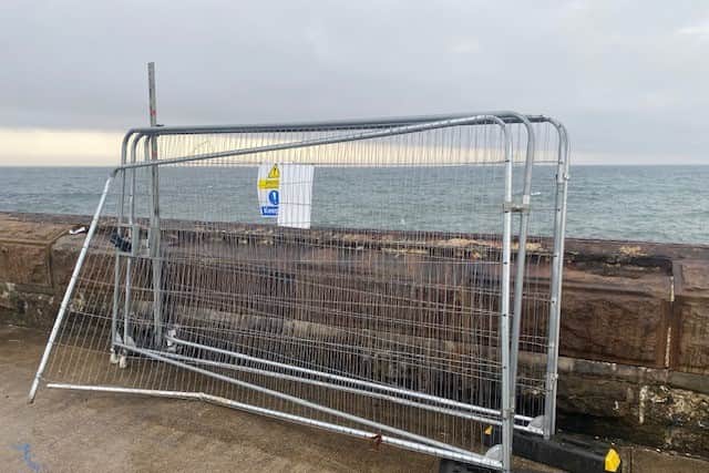 Railings were moved as people gained unauthorised access to South Shields pier.