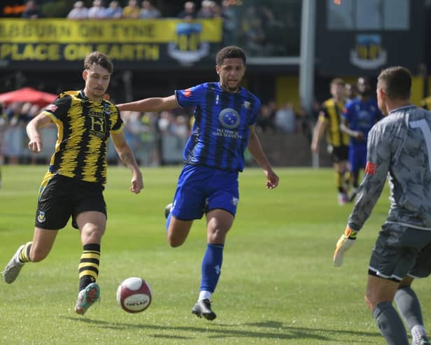 Action from Hebburn Town's 1-1 draw with Basford United (photo Tyler Lopes)