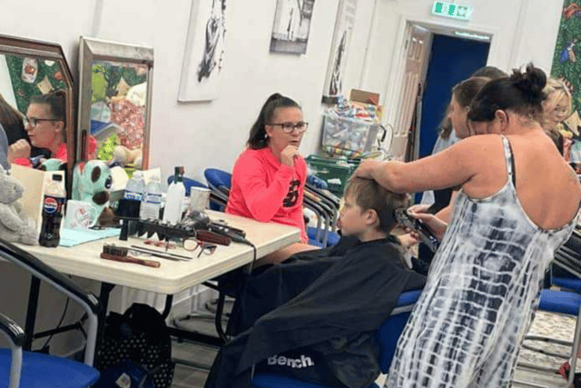 Hebburn Helps turned The Den into a make-shift salon on Sunday, August 25.