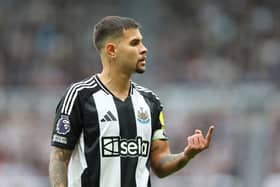 Bruno Guimaraes in action for Newcastle United against Tottenham Hotspur. 