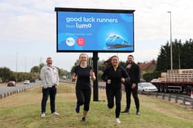 From left: Mark Catterall, CEO at Smart Media Group, Lumo's Bethany Forbister and Lucy Harper, with Stuart Angus, Director at Side by Side Arts.