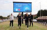 From left: Mark Catterall, CEO at Smart Media Group, Lumo's Bethany Forbister and Lucy Harper, with Stuart Angus, Director at Side by Side Arts.