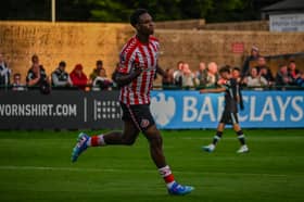 Trey Ogunsuyi celebrates against Liverpool. Photo by Chris Fryatt.