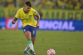 Newcastle United and Brazil midfielder Bruno Guimaraes. (Photo by Pedro Vilela/Getty Images)