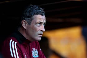 Jack Ross, interim head Coach of Newcastle United U21 looks on prior to the Bristol Street Motors Trophy match between Bradford City and Newcastle United U21 at University of Bradford Stadium, Valley Parade on September 03, 2024 in Bradford, England. (Photo by George Wood/Getty Images)