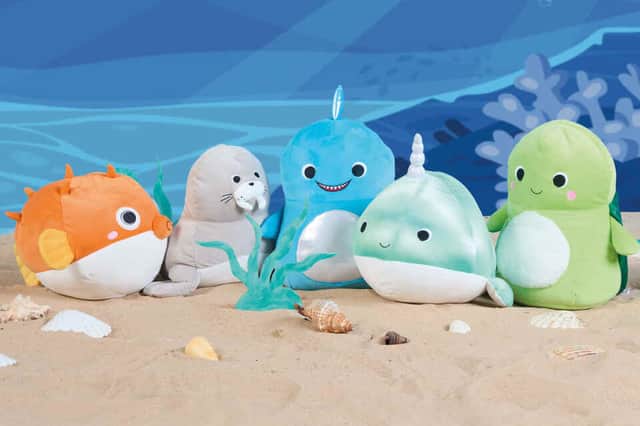 Sea Life Squishees include Wallace the Walrus and Niamh the Narwhal