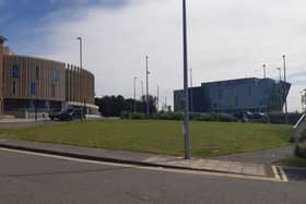 The site which has been proposed for a 'container café' development in South Shields.