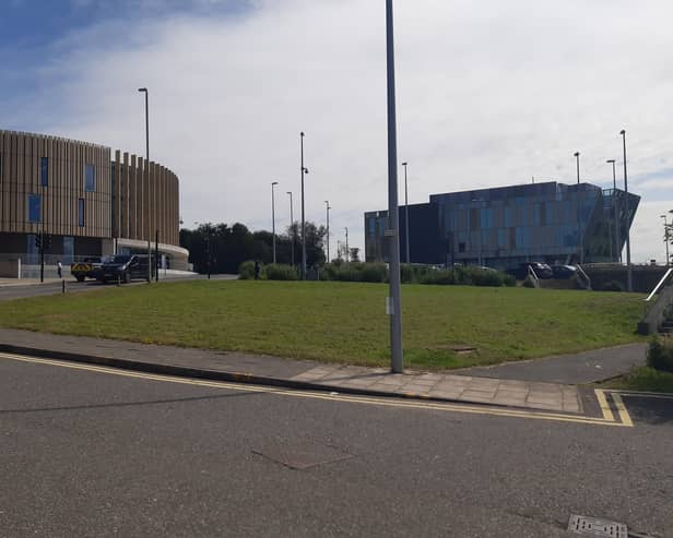 The site which has been proposed for a 'container café' development in South Shields.