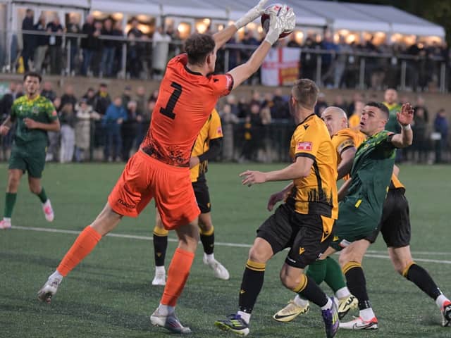 Action from Morpeth Town's goalless draw with Hebburn Town (photo Tyler Lopes)