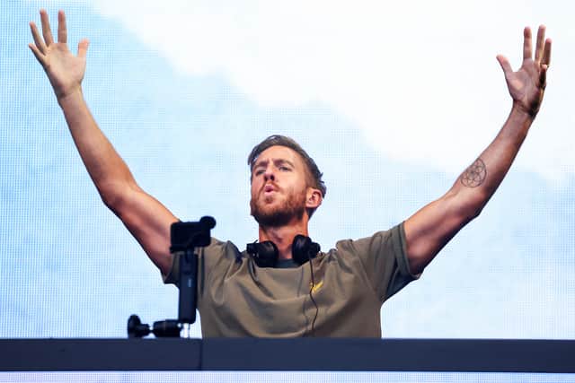 Calvin Harris performs on the final day of TRNSMT Festival 2024 at Glasgow Green on July 14, 2024 in Glasgow, Scotland.
