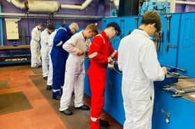 Students hard at work at South Shields Marine School.