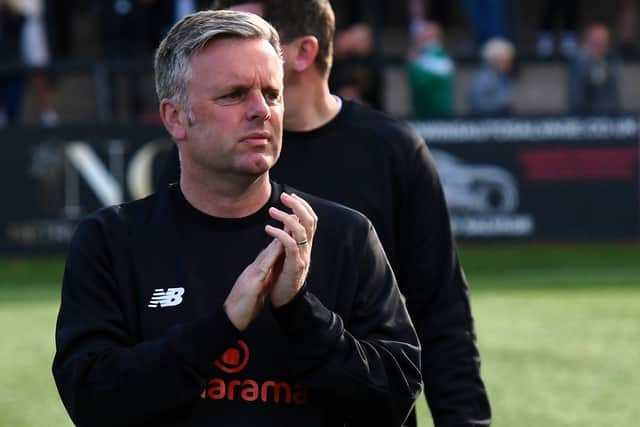 South Shields manager Elliott Dickman (photo Kevin Wilson)