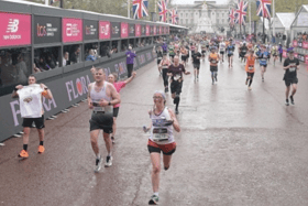 South Shields teacher Susan Burgess (front middle) is preparing to take on the Chicago Marathon. Earlier this year, she completed the London Marathon.