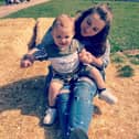 Sophie Dale with her son Levi who was nearly killed by measles.