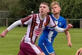 Action from Jarrow's FA Vase second qualifying round win against Seaham Red Star (photo Peter Franklin)