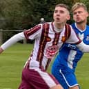 Action from Jarrow's FA Vase second qualifying round win against Seaham Red Star (photo Peter Franklin)