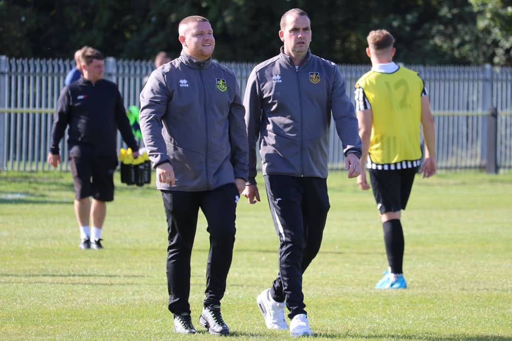 Boldon CA joint-manager Dan Crooks and player-coach Shaun Newbrook (photo Jess Kelly)