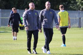 Boldon CA joint-manager Dan Crooks and player-coach Shaun Newbrook (photo Jess Kelly)