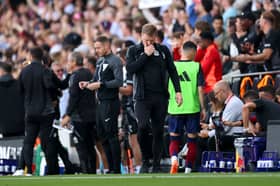 Newcastle United head coach Eddie Howe at Fulham. 