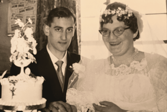 Tom with his wife Winifred on their wedding day in 1961.